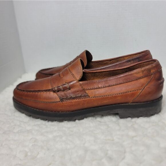 Vtg 90\'s Polo Ralph Lauren Y2K Penny Loafer Size 9.5 Brown Leather Lug Sole main image 7
